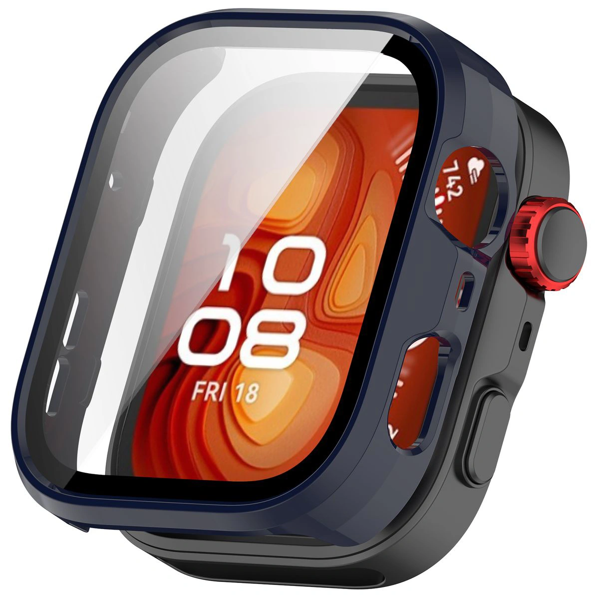 Wizualizacja nakładania etui Bizon Case Watch Adamo do Huawei Watch Fit 4 Pro